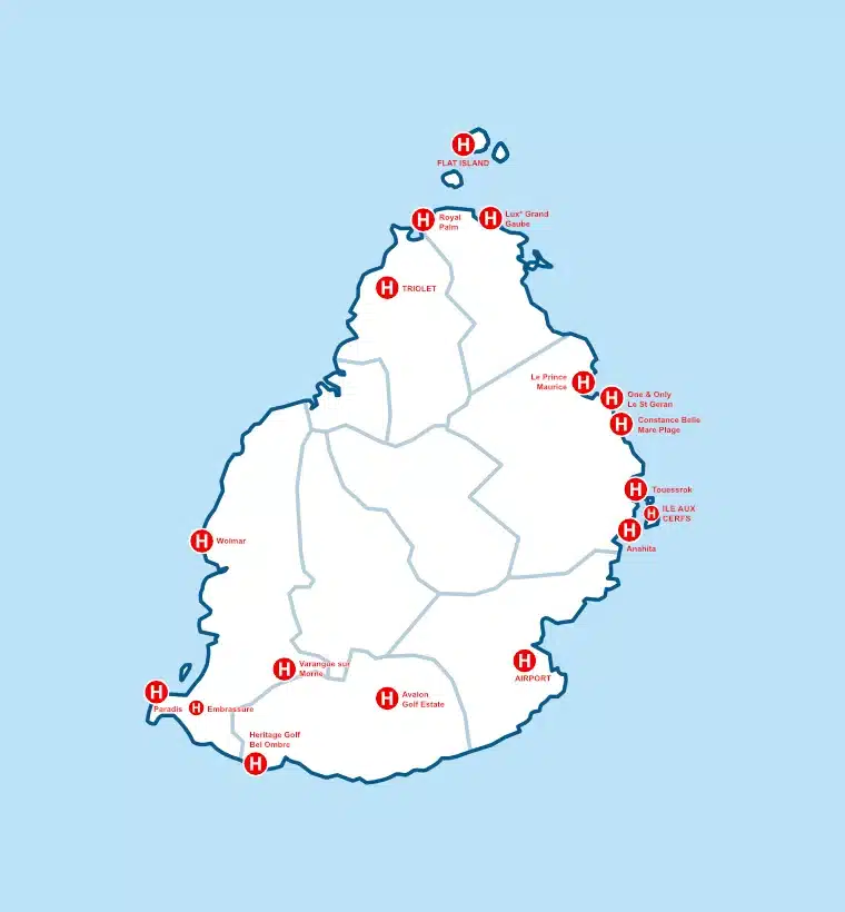 Carte Heliport - Transferts